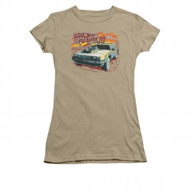 Back To The Future III Wild West Juniors Tee Shirt Brown