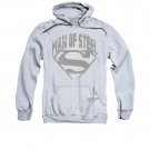 Superman Man Of Steel Pullover Hoodie Gray