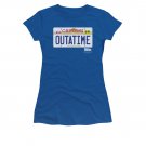 Back To The Future OUTATIME Juniors License Plate Tee Shirt Blue