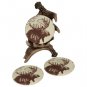 Set of Four Moose Coasters Brown