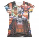 Justice League Wall Of Heroes Sublimation Juniors T-Shirt White