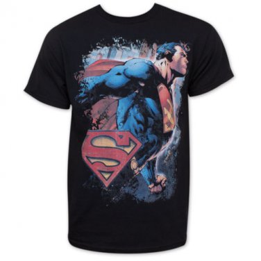 Superman Flying Proud Tee Shirt Black