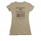 Back To The Future Juniors Save The Clock Tower Tee Shirt Brown