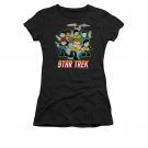 Star Trek Quogs Collage Juniors T-Shirt Black