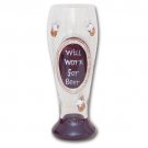 Will Work for Beer Beer Glass Clear