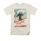 US Navy Fight Let's Go Cream T-Shirt Off White