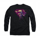 Superman Bizarro Standing Logo Long Sleeve T-Shirt Black
