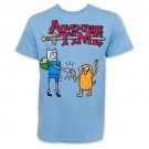 Adventure Time Block Fist Bump Tee Shirt Blue