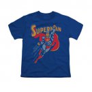 Superman Life Like Action Youth Unisex T-Shirt Blue