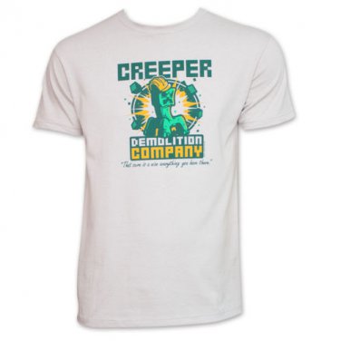 Minecraft Creeper Demolition Tee Grey Gray