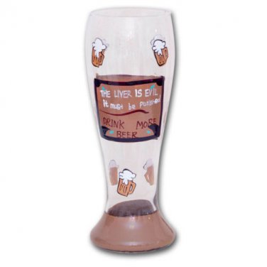 The Liver is Evil Beer Glass Clear