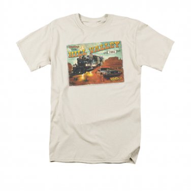 Back To The Future III Hill Valley Postcard Cream Tee Shirt Off White