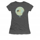 E.T. The Extra Terrestrial In The Moon Juniors Tee Shirt Gray