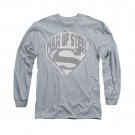 Superman Man Of Steel Shield Long Sleeve T-Shirt Gray