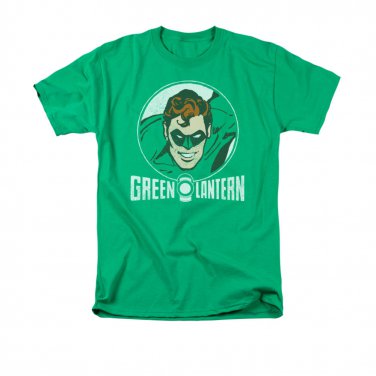 Green Lantern Men's Green Retro Circle Tee Shirt Green