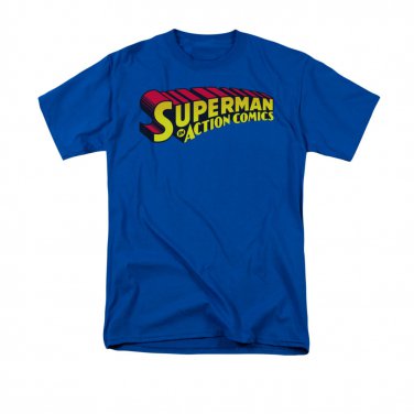 Superman Action Comics Logo T-Shirt Blue