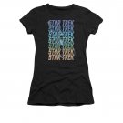 Star Trek Multi Logo Enterprise Juniors T-Shirt Black