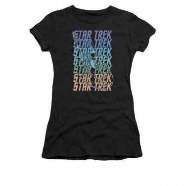 Star Trek Multi Logo Enterprise Juniors T-Shirt Black