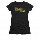 Back To The Future III Movie Logo Juniors Tee Shirt Black