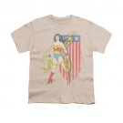 Wonder Woman USA Banner Youth Unisex T-Shirt Beige