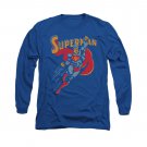 Superman Life Like Action Long Sleeve T-Shirt Blue