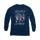 Justice League For America Long Sleeve T-Shirt Blue