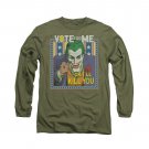 Batman Vote For Me Joker Long Sleeve T-Shirt Green