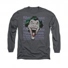 Batman Joker Merriment Long Sleeve T-Shirt Gray