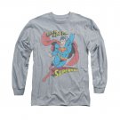 Superman On The Job Long Sleeve T-Shirt Gray