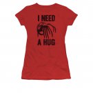 Alien Juniors I Need A Hug Tee Shirt Red
