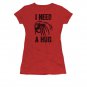 Alien Juniors I Need A Hug Tee Shirt Red