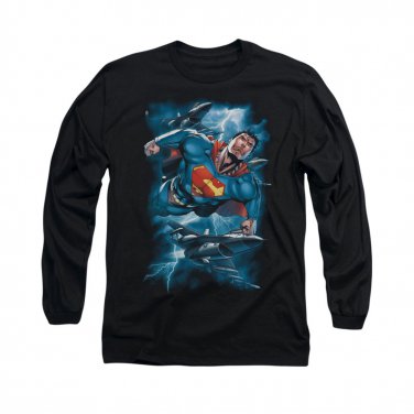 Superman Stormy Flight Long Sleeve T-Shirt Black