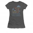 Superman Colored Lines Juniors T-Shirt Gray