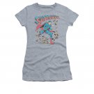 Superman Rock Smash Juniors T-Shirt Gray