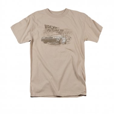 Back To The Future III Men's Cowboys And Indians Tee Shirt Beige