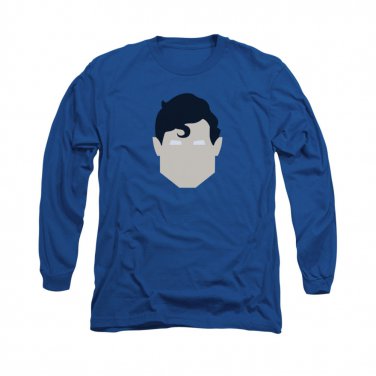 Superman Supes Head Long Sleeve T-Shirt Blue