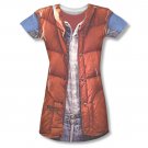 Back To The Future Marty McFly Vest Costume Sublimation Juniors Tee Shirt Red