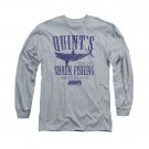 Jaws Quint's Shark Fishing Long Sleeve T-Shirt Gray