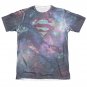 Superman Spaced Out Logo Sublimation T-Shirt Blue