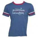 Budweiser Lager Beer Vintage Soccer T-Shirt Blue