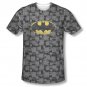 Batman Caped Crusader Repeat Sublimation Tee Shirt Black