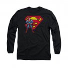 Superman Standing Logo Long Sleeve T-Shirt Black