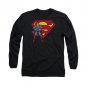 Superman Standing Logo Long Sleeve T-Shirt Black