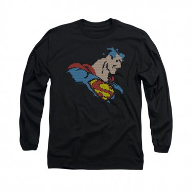 Superman Lite Brite Long Sleeve T-Shirt Black