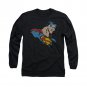 Superman Lite Brite Long Sleeve T-Shirt Black