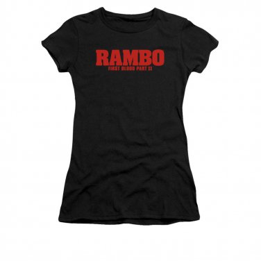 Rambo First Blood II Logo Juniors T-Shirt Black
