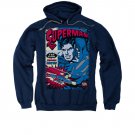 Superman Action Packed Comic Navy Pullover Hoodie Blue