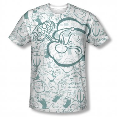 Popeye Repeat Sailor Sublimation T-Shirt White