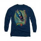 Superman Breakthrough Long Sleeve T-Shirt Blue