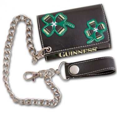 Guinness Triple Clover Black Chain Wallet